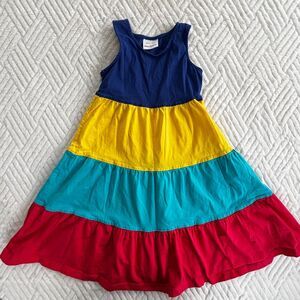 Hanna Andersson 120 cm US 6-7 Colorblock Tiered Maxi Dress Cotton